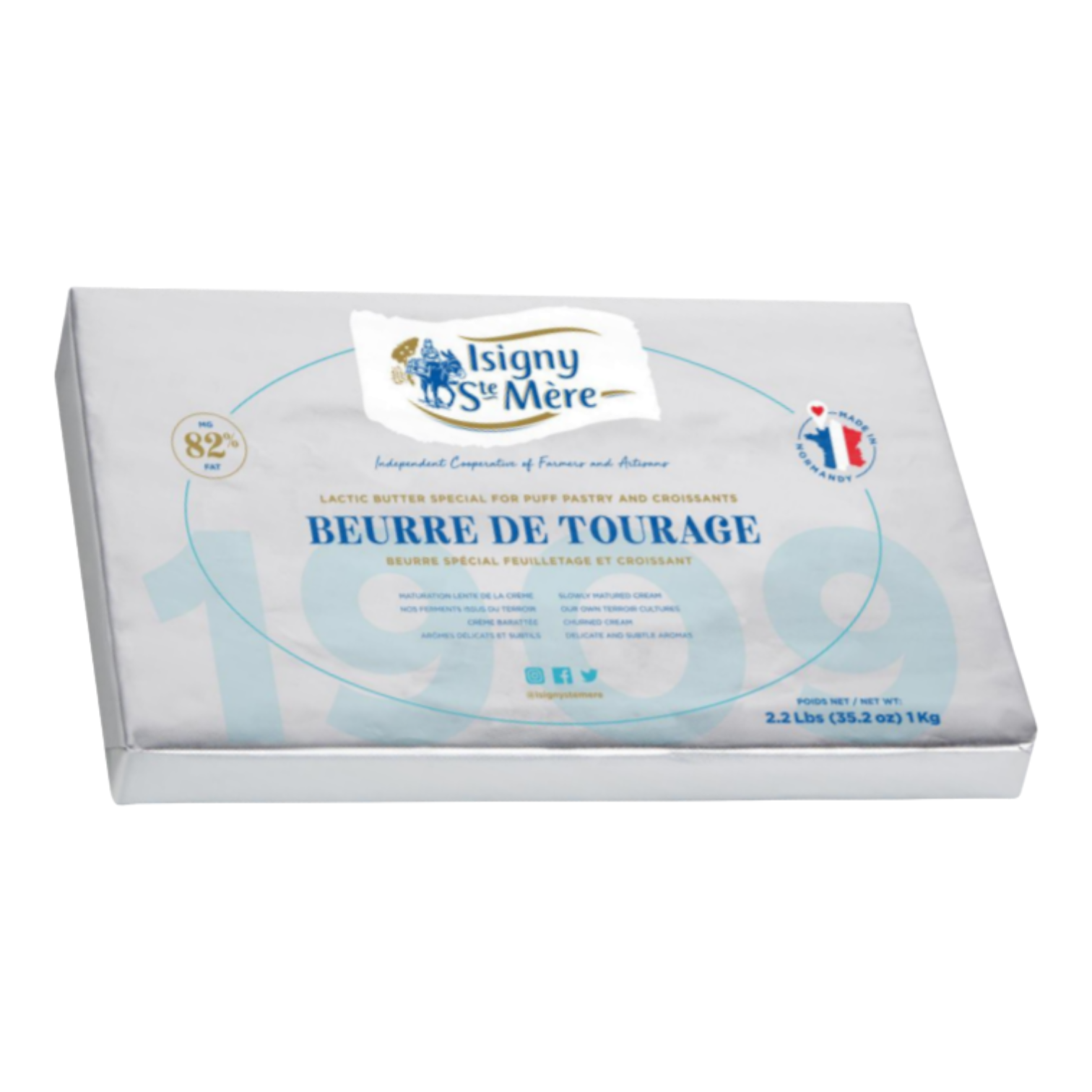 🇫🇷 Professional Pastry Sheet Butter ‘beurre De Tourage 82 By Isigny Sainte Mère 22 Lbs 1kg 