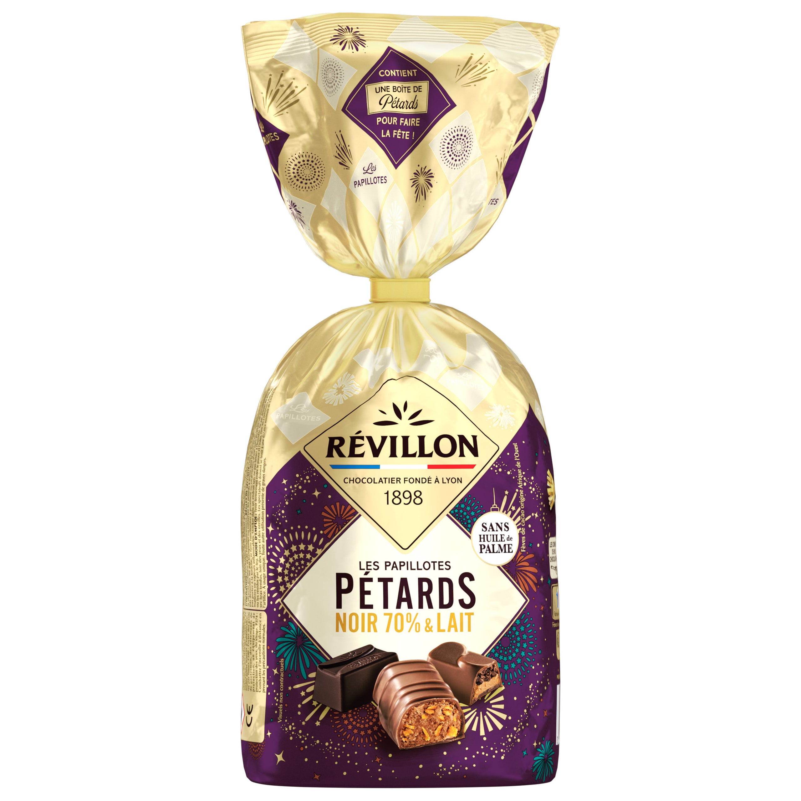 🇫🇷 Papillotes Pétards 70% Dark & Milk by Révillon Chocolatier, 13 oz  (370g)
