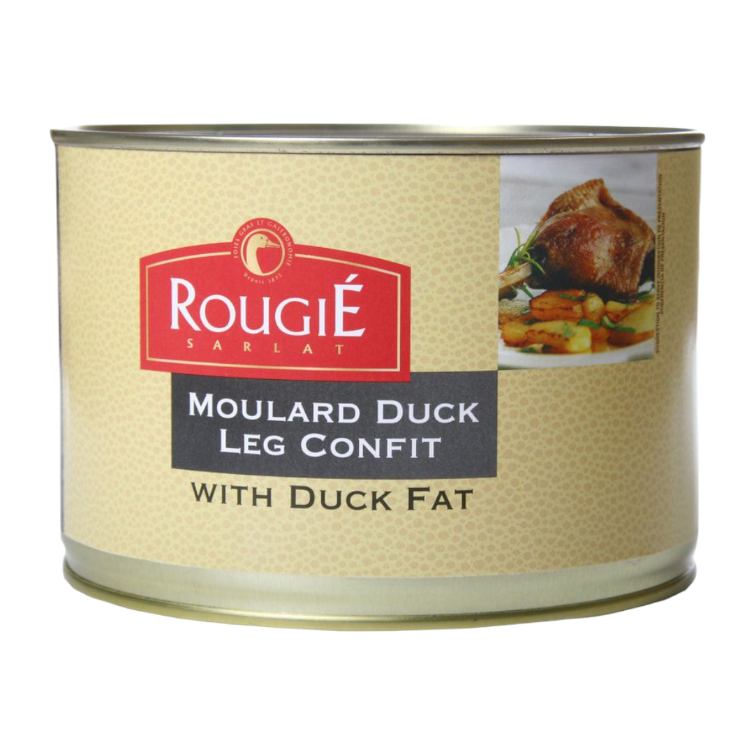 4 Moulard Duck Legs Confits w Duck Fat by Rougie 3.3 lbs 1.5kg FRENCHERY